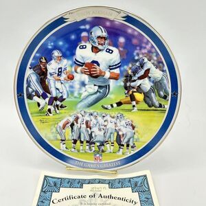 Troy Aikman Dallas Cowboys Collector Plate Game's‎ Greatest First Issue 8967A